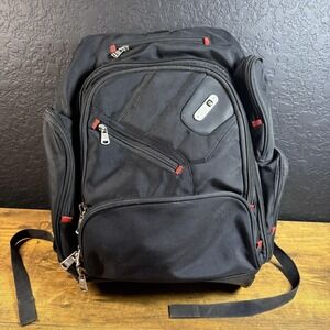 FUL Black Laptop Backpack‎ Travel Bag Padded Computer School Organizer Daypack